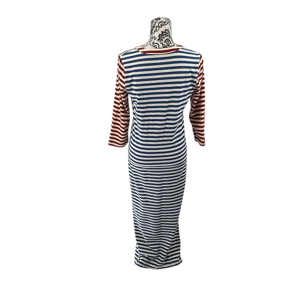 J.Crew Sammie Stripe Lace-Up Maxi Dress G3607 Baltic Red Blue Nautical Boho, S - Picture 13 of 16